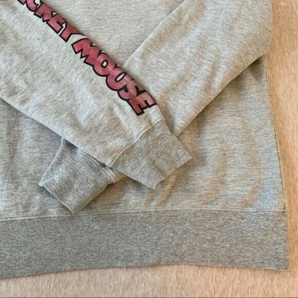 Disney Mickey Mouse hoodie grey boys XL 15/17 fits women’s medium or loose small - Picture 6 of 7